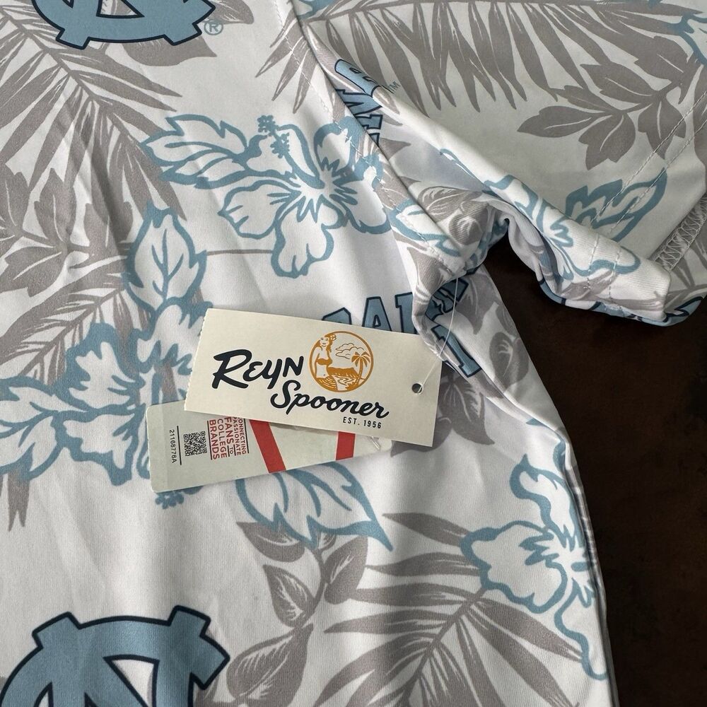 Reyn Spooner University Polo Men L White North Carolina Tarheels College Shirt - Picture 6 of 9